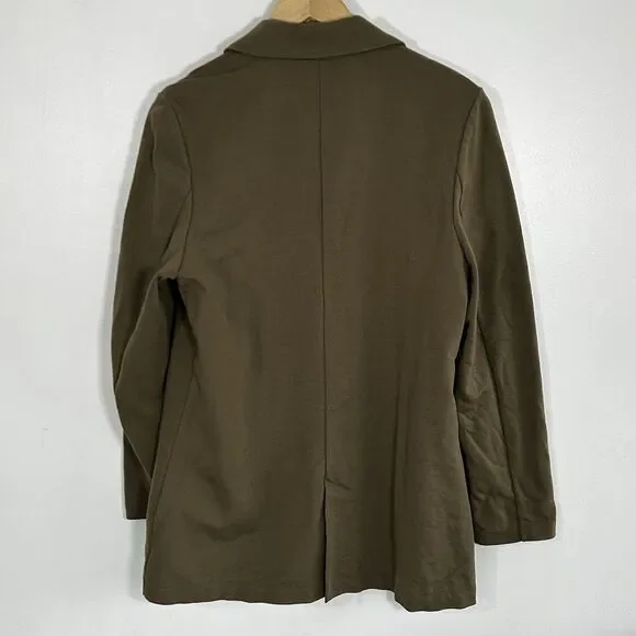 Garnet Hill Knit Relaxed Blazer Size 10 Single Button Pockets Jacket Preppy - Picture 7 of 8